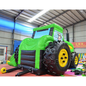 Maison gonflable de rebond de <span class=keywords><strong>camion</strong></span> de ferme de prix usine grand château plein d'entrain gonflable de tracteur de videur de partie gonflable avec la glissière - Product Image 3