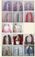 Arche Florale Murale de Mariage en Soie Faux Fleurs, Pilier de Fleurs Artificielles Rose Rouge et Blanche pour Décors d'Événements