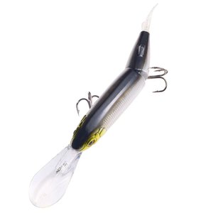 Leurre souple de haute qualité à 2 segments, 14 cm 16 g, pour pêche au bar et au culter, kit d'appâts durs à queue souple, coulant et plongeant en profondeur - Product Image 4