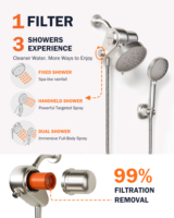 Filtre de douche pour eau dure, pomme de douche filtrante moderne pour salle de bain, idéal pour les soins de la peau