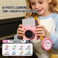 Cámara Infantil con IA y Compañero de Voz, Pantalla de 2.4 Pulgadas, Gran Angular de 170°, Linterna LED Integrada, Full HD, WiFi, MicroSD, Aprendizaje Divertido