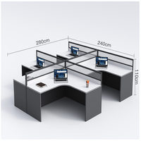 Modern Aluminum Glass Partition Office Cubicle Workstation with Sound Absorption for Home Office and School Use