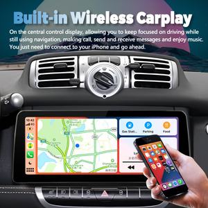 Autoradio avec écran QLED Android 13 de 12,3 pouces, lecteur vidéo, stéréo pour Benz Smart Fortwo 2011-2015, GPS, multimédia, Carplay, unité principale - Product Image 2