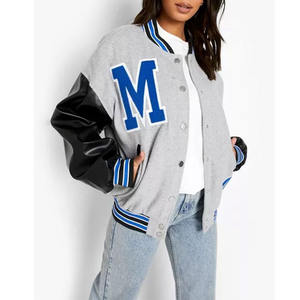 แจ็คเก็ตวาร์ซิตี้ขนสัตว์คุณภาพสูงสำหรับผู้หญิงไซส์ใหญ่ พร้อมงานปักคุณภาพสูงแบบดิบ และสไตล์สตรีทแวร์ - Product Image 5