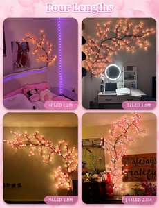 Nuove <span class=keywords><strong>Luci</strong></span> <span class=keywords><strong>LED</strong></span> a Forma di Fiori di Pesco Rossi, Fiori di Ciliegio e Rami di Salice per Decorazioni Natalizie da Parete con Rami d'<span class=keywords><strong>Albero</strong></span> - Product Image 2