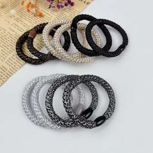 Élastiques à cheveux <span class=keywords><strong>arc</strong></span>-<span class=keywords><strong>en</strong></span>-<span class=keywords><strong>ciel</strong></span> pour femmes, élastiques à cheveux élastiques, bracelets pour filles, bandeaux épais, grands chouchous, Knekki Haar Elastiek - Product Image 3