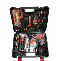 Kit d'outils électriques d'entretien pour électricien, coffret rigide OEM en ABS, perceuse à percussion électrique au lithium, jeu de forets, boîte à outils