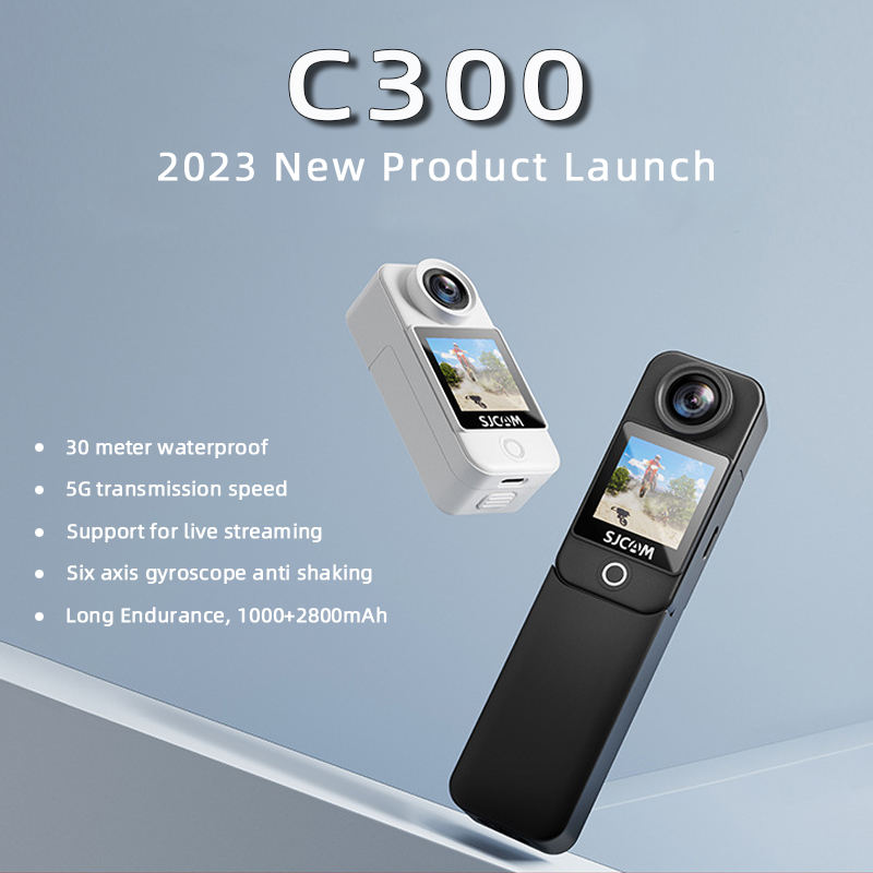 4K Resolution Action Camera Dual Touch Screen 1000mAh Battery Waterproof Sports Camera Wifi Connection Support Live Stream