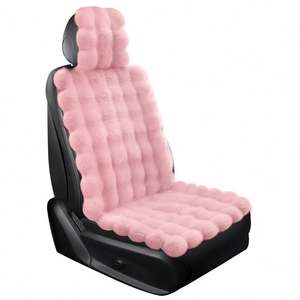 Car Interior Accessories Front <b>Faux</b> <b>Fur</b> Plush Seat Cover One Piece Sheepskin Car Seat Covers Universal Beige Car Seat Covers - Product Image 4