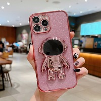 Nouvelle coque d'astronaute antichoc pour iPhone support pliable housse de téléphone portable bling pour iPhone 13 14 pro max housse d'astronaute
