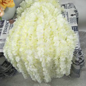 Guirnalda de Flores Artificiales de Seda de 100 cm, Color Blanco Champán, Decoración para el Hogar, Fiestas y Bodas, Enredaderas de Hortensias Colgantes - Product Image 2
