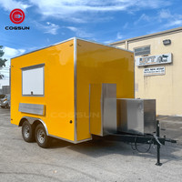 Rue Snack Vending Hot Dog Chariots Utilisé Équipement De Restaurant En Acier Inoxydable Personnalisé 1600kg Équipement Café Alimentaire Remorque