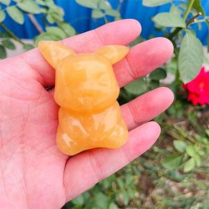 Wholesale Carving Mew Crafts Cartoon Character Crystal Pikachu Orange Calcite <strong>Pokemones</strong> - Product Image 6