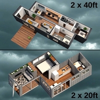 Espace de travail/bureau professionnel portable prêt à l'emploi - Maison conteneur maritime modifiée de 20 pieds ou 40 pieds, norme ISO, maison mobile