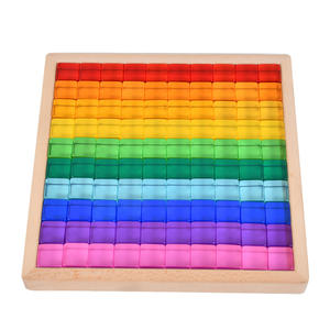 Nuovo Design giocattoli Montessori vedere attraverso arcobaleno Lucite blocchi impilabili acrilico HighTransparent per bambini <span class=keywords><strong>gioco</strong></span> aperto - Product Image 1