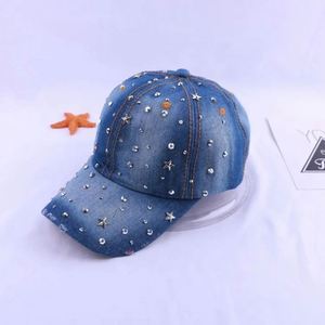 Casquettes de baseball en jean personnalisées, nouvelle mode, bling-bling, avec strass, vente en gros - Product Image 5