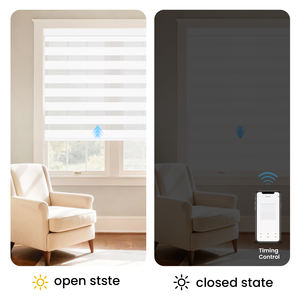 Sin taladro sin perforación Unidad eléctrica inteligente Control remoto Día Noche Blackout Motorizado Zebra Roller Shades Persianas para ventana - Product Image 5