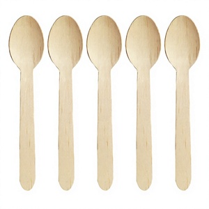 Ensemble de couverts jetables en bois de bouleau biodégradable (cuillère, fourchette, couteau) – Sans BPA pour fêtes, pique-niques et traiteurs - Product Image 3