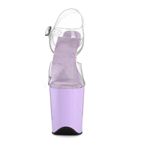 Sandales à plateforme transparentes en PVC avec talon métallique de 20 cm, bout ouvert, à boucle, pour la danse de compétition, fourniture directe usine
