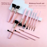 Ensemble de 16 pinceaux de maquillage professionnels, manche en bois, pinceaux pour le visage, le fond de teint, la poudre, les ombres à paupières, les lèvres, kit de voyage