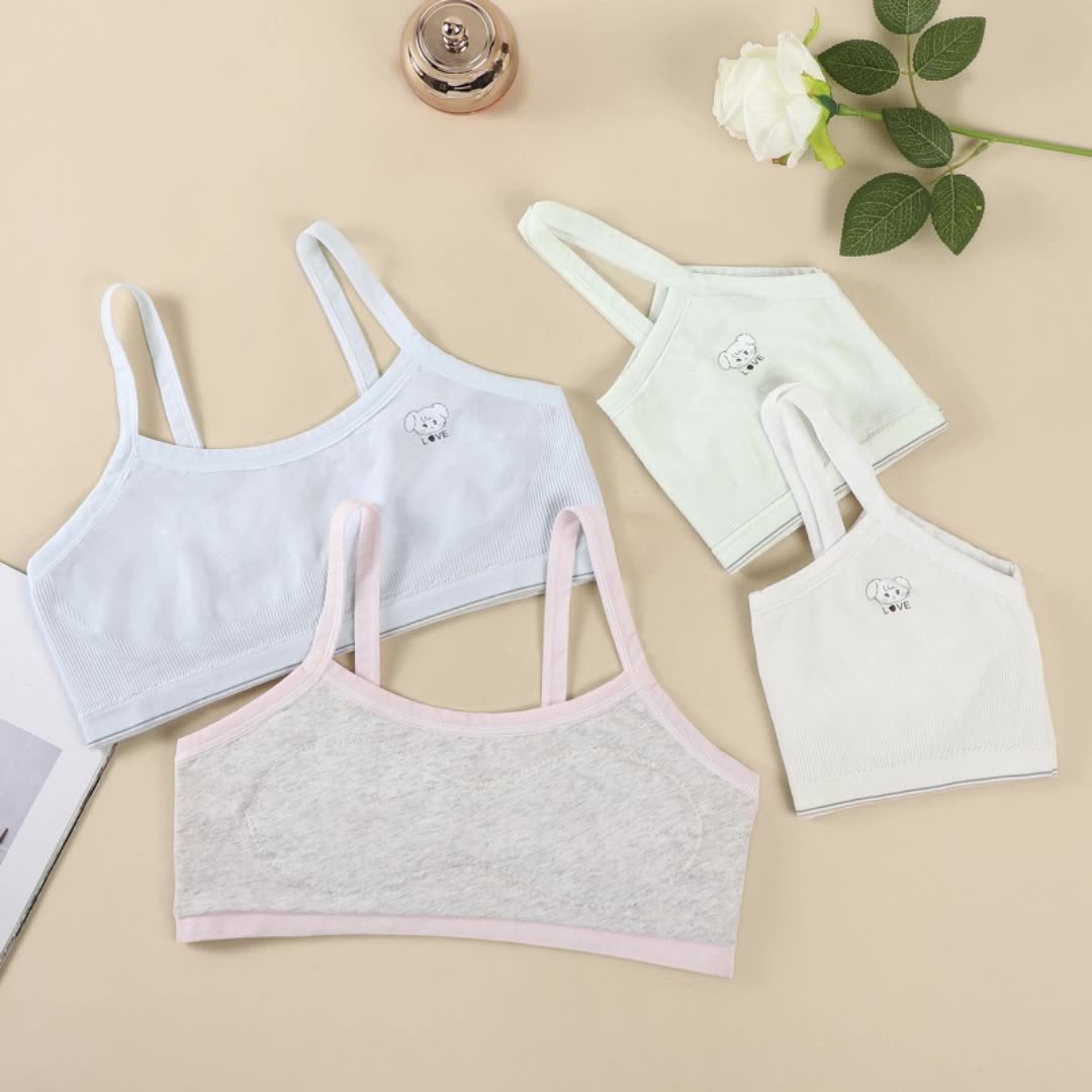 Custom Girl's Underwear 717#Wholesale Breathable Bra Comfortable Free Size Cotton Bra Girls Push-Up Sports Bras for Teenagers