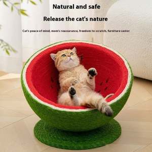 Cat Scratch Board Nest Watermelon Shape Does Not Drop Scraps <b>Sword</b> Hemp Rope One Cat <b>Toy</b> Nest Large Cat Climbing Frame Pet <b>Toy</b> - Product Image 5