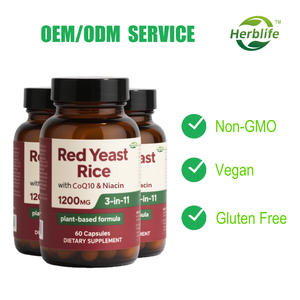 Capsules de levure de riz rouge de marque privée avec CoQ10 Supplément naturel de santé cardiaque à l'extrait de levure de riz rouge - Product Image 2