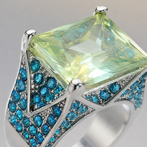 Anello con pietra blu quadrata, design personalizzato e accessori alla moda per l'uso quotidiano - Product Image 5