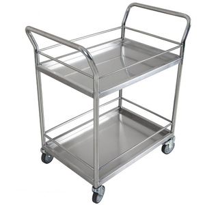 Shileva Stainless Steel Instrument Cart Double Layer Medical Trolley Mobile <b>Workbench</b> For Hospital Use - Product Image 3