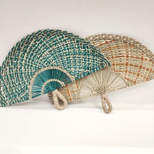 Bán buôn rơm Fan <span class=keywords><strong>Raffia</strong></span> wovenhandmade người hâm mộ cho ủng hộ đám cưới phù dâu Quà tặng đám cưới bãi biển quà tặng và tường trang trí nội thất - Product Image 5