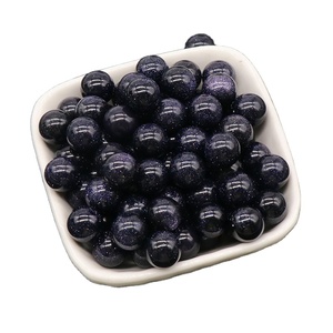 Commercio all'ingrosso 8 \ 10 \ 12 \ 16 \ 18 \ 20mm <span class=keywords><strong>pietra</strong></span> di cristallo blu oro naturale senza foro rotondo perline sciolte per gioielli - Product Image 1