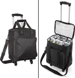Sac de transport <span class=keywords><strong>à</strong></span> roulettes pour 6 bouteilles de vin, valise <span class=keywords><strong>isotherme</strong></span> <span class=keywords><strong>à</strong></span> roulettes pour le transport de vin, sac <span class=keywords><strong>isotherme</strong></span> <span class=keywords><strong>à</strong></span> roulettes pour le voyage - Product Image 6