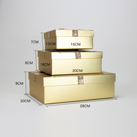 Set di Scatole Regalo di Lusso Dorate con Finestra Trasparente e Etichetta a Stella