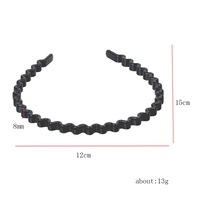 PDANY Vente en gros cerceau de cheveux de couleur unie tendance unisexe bandeaux de cheveux bruns noirs accessoires de cheveux en plastique ondulés pour femmes