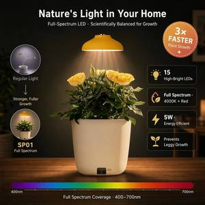 Set de Regalo Navideño: Jardín Interior Inteligente con Luz LED de Cultivo, Caja de Regalo de Lujo, Maceta con <span class=keywords><strong>Autorriego</strong></span> para Escritorio - Product Image 4