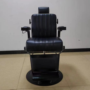 Sillón de Barbería de Diseño Moderno, Cuero Sintético, Bomba Hidráulica, Altura Ajustable, Base Redonda, Estilo Industrial, Muebles de Salón - Product Image 1