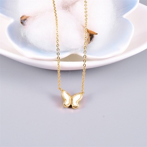 <b>Animal</b> Shell Jewelry Stainless Steel Gold Plated <b>Crystal</b> butterfly Necklace Pendants Charms - Product Image 6