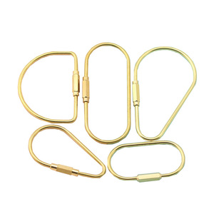 Brass Keychain Simple Gold Screw <b>Clip</b> Carabiner Durable Key Ring For <b>Car</b> Keys And Gifts - Product Image 5