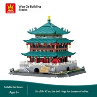 Wange 6228, Modelo de la Torre de Xi'an, Edificio Antiguo, Vista de Calle, Bloques de Construcción de Partículas Pequeñas, Adornos, Juguetes para Niños