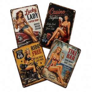 Plaques Métalliques Publicitaires Vintage pour Bière, Décoration Murale Nostalgique pour Caverne Masculine, Affiche Murale Rétro, Autocollant Mural Décoratif en Métal - Product Image 2