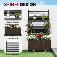 Promotion : Jardinière Métallique Marron Moderne de 1,80 m avec Revêtement Poudré, Imperméable et Durable, en Aluminium, avec Roues Verrouillables