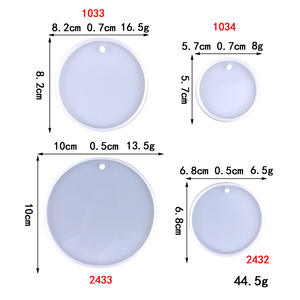 Moules en silicone faits à la main Kingnoo pour ornements décoratifs DIY, style Ins, porte-clés rond en silicone 1034 - Product Image 2