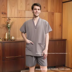 ชุดนอน<span class=keywords><strong>คู่รัก</strong></span>แฟชั่นพรีเมียม<span class=keywords><strong>ส</strong></span>ำหรับฤดูร้อน - ชุดเ<span class=keywords><strong>ส</strong></span>ื้อคลุมเนื้อนุ่มแบบยูนิเซ็กซ์ พร้อมงานปักด้วยเครื่องจักร <span class=keywords><strong>ส</strong></span>ำหรับใช้ใน<span class=keywords><strong>ส</strong></span><span class=keywords><strong>ปา</strong></span>และซาวน่า - Product Image 5