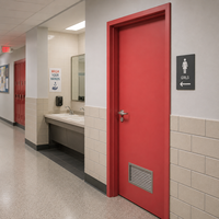 Porte de toilettes publiques pour écoles, porte intérieure personnalisée avec persiennes et quincaillerie