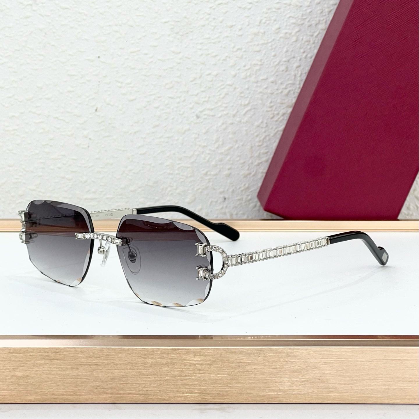 Monture Argentée Verres Gris Dégradés