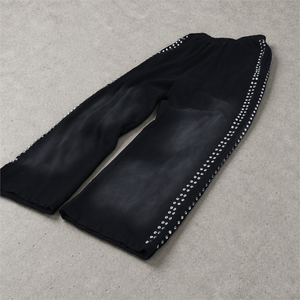 Pantalones Deportivos Personalizados con Pedrería para Hombre, Estilo Francés, Corte Recto, 100% Algodón, Pantalones Casuales Vintage para Hombre - Product Image 1