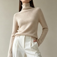 Pull en cachemire Tyan, 100% cachemire, logo personnalisé, vente en gros, pull en cachemire pour femme, col haut, Chine