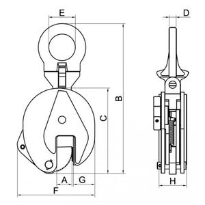 BETA - 081350010 ROBUR-Abrazaderas de elevación de placa de acero con ojales de elevación articulados-EAN 8054809144719 VISES, ABRAZADERAS Y CUERDAS - Product Image 4