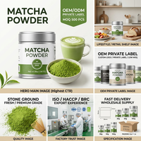 Thé vert matcha pur Rainwood en poudre instantanée 30g/50g Sachet en métal OEM Marque privée