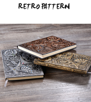 Carnet en cuir PU gaufré 3D vintage, logo personnalisé, format A5, motif océan, journal fait main, agenda rétro avec marque-page en ruban pour cadeau